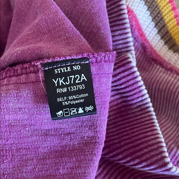 POL Pink Corduroy Bomber Jacket with Stripes - Picture 5 of 6